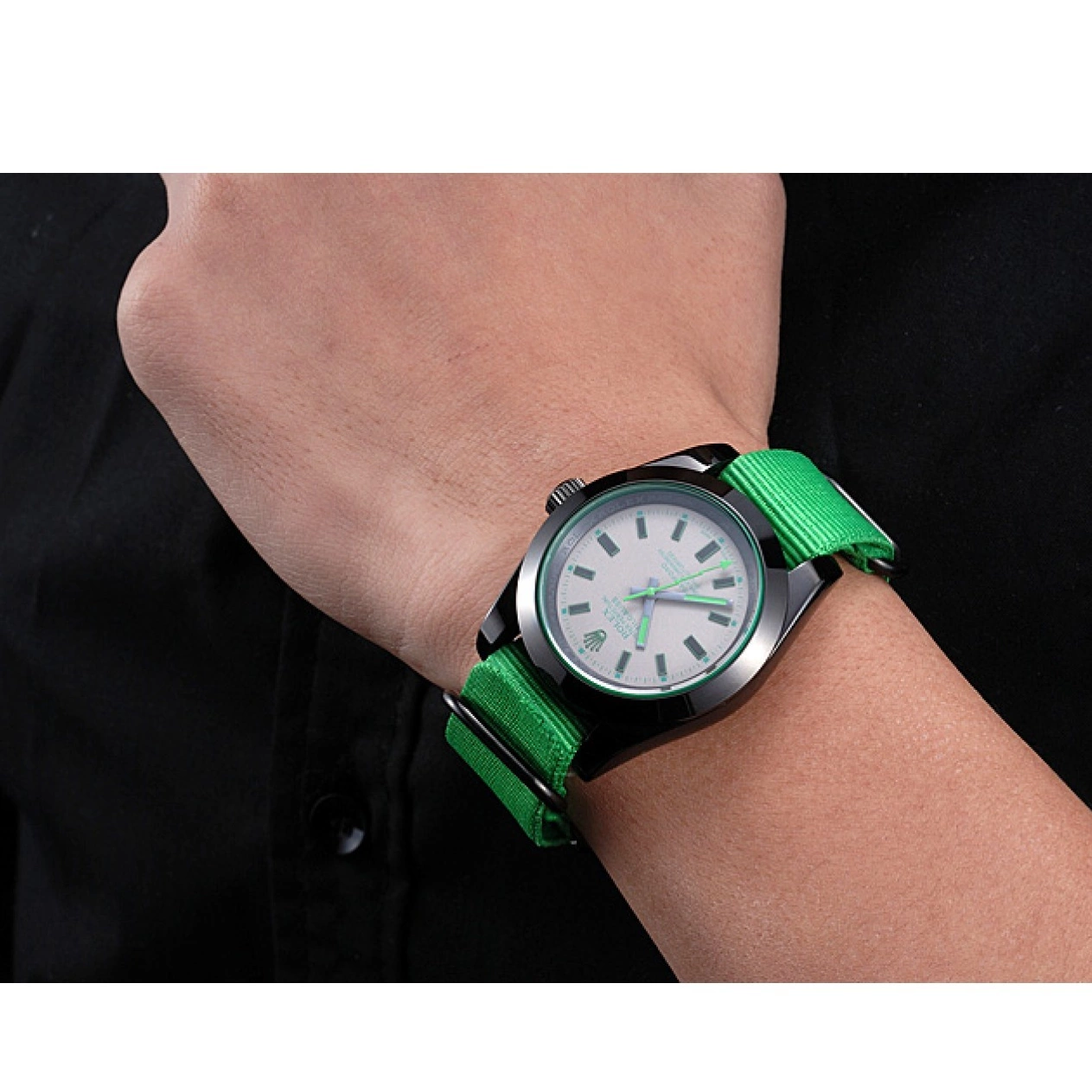 Rolex aaa copy Rolex Milgauss Strap Bamford Green 622004 Nylon 0719